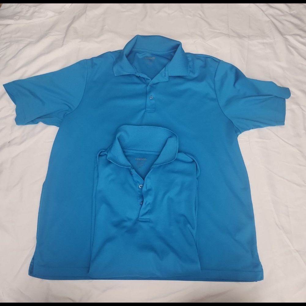 Core men's size 2X lot of 2 blue polo shirts #P5
